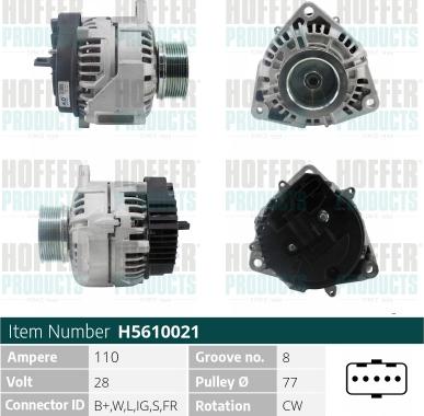 Hoffer H5610021 - Alternator www.molydon.hr