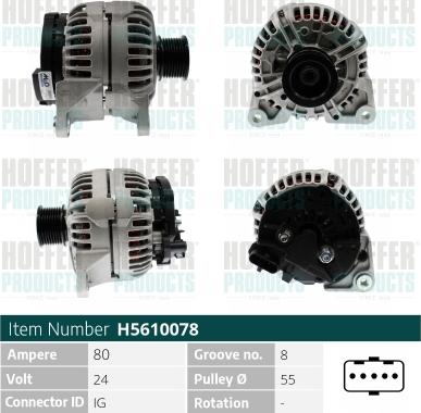 Hoffer H5610078 - Alternator www.molydon.hr