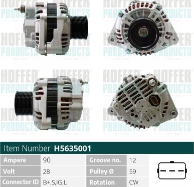 Hoffer H5635001 - Alternator www.molydon.hr