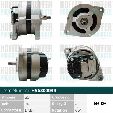 Hoffer H5630003R - Alternator www.molydon.hr