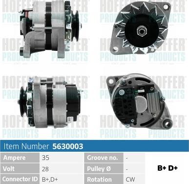 Hoffer H5630003 - Alternator www.molydon.hr