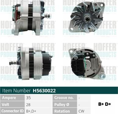 Hoffer H5630022 - Alternator www.molydon.hr