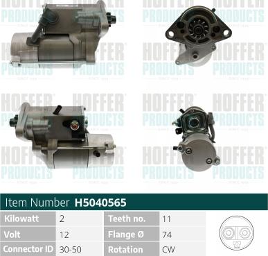 Hoffer H5040565 - Starter www.molydon.hr