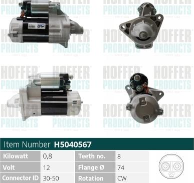 Hoffer H5040567 - Starter www.molydon.hr