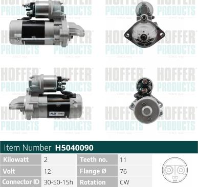 Hoffer H5040090 - Starter www.molydon.hr