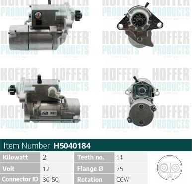 Hoffer H5040184 - Starter www.molydon.hr