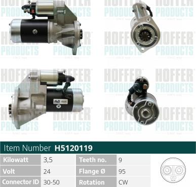 Hoffer H5120119 - Starter www.molydon.hr