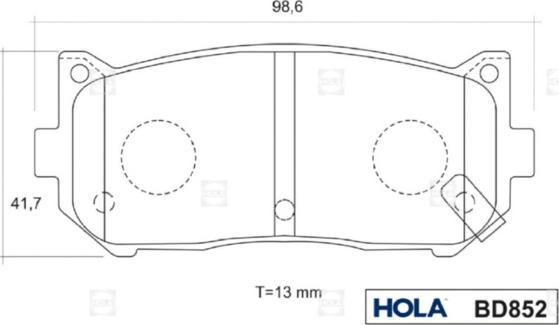 Hola BD852 - Komplet Pločica, disk-kočnica www.molydon.hr