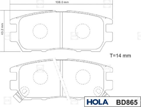 Hola BD865 - Komplet Pločica, disk-kočnica www.molydon.hr