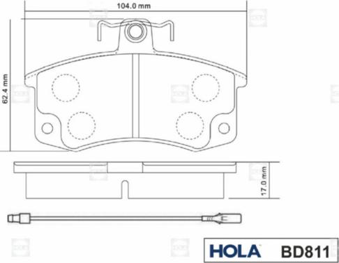 Hola BD811 - Komplet Pločica, disk-kočnica www.molydon.hr