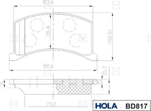 Hola BD817 - Komplet Pločica, disk-kočnica www.molydon.hr