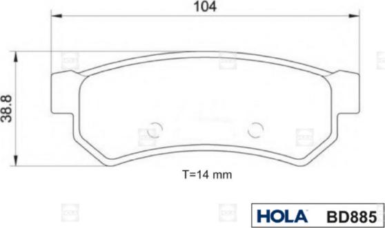 Hola BD885 - Komplet Pločica, disk-kočnica www.molydon.hr