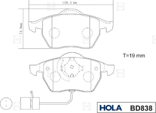 Hola BD838 - Komplet Pločica, disk-kočnica www.molydon.hr