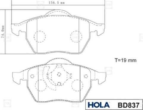 Hola BD837 - Komplet Pločica, disk-kočnica www.molydon.hr