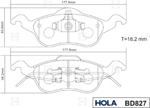 Hola BD827 - Komplet Pločica, disk-kočnica www.molydon.hr