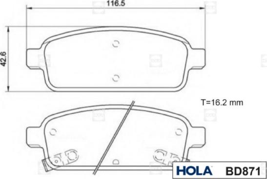 Hola BD871 - Komplet Pločica, disk-kočnica www.molydon.hr