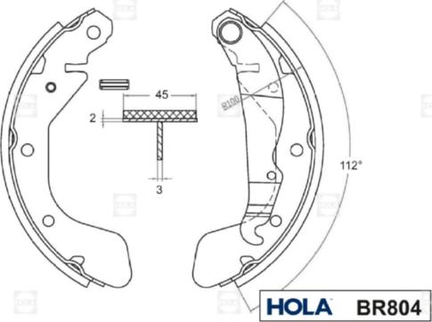 Hola BR804 - Komplet kočnica, bubanj kočnice www.molydon.hr