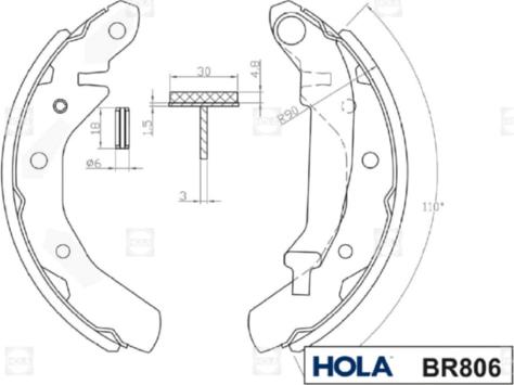 Hola BR806 - Komplet kočnica, bubanj kočnice www.molydon.hr