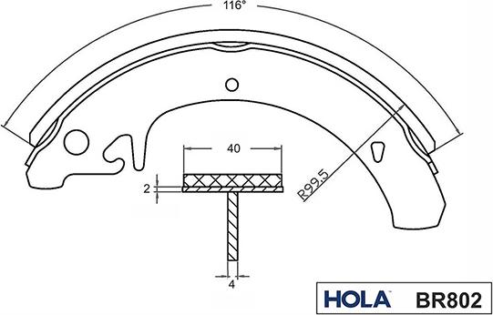 Hola BR802 - Komplet kočnica, bubanj kočnice www.molydon.hr