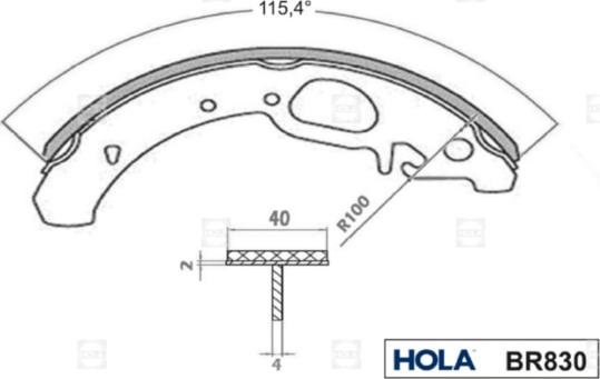 Hola BR830 - Komplet kočnica, bubanj kočnice www.molydon.hr