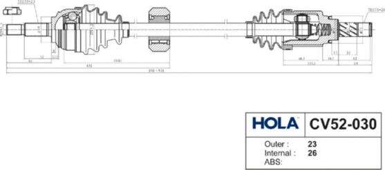 Hola CV52-030 - Pogonska osovina www.molydon.hr