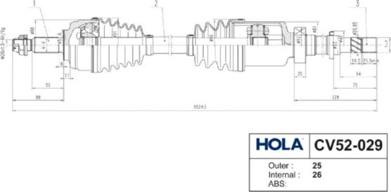 Hola CV52-029 - Pogonska osovina www.molydon.hr