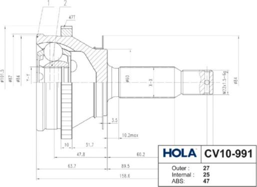 Hola CV10-991 - Kardan, Pogonska osovina www.molydon.hr