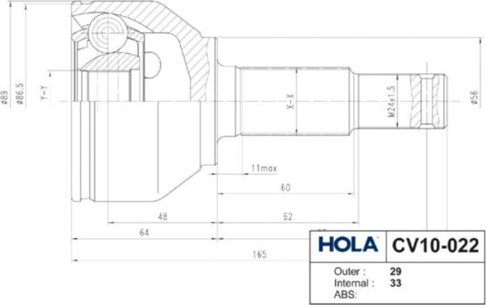 Hola CV10-022 - Kardan, Pogonska osovina www.molydon.hr