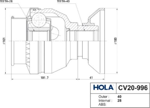 Hola CV20-996 - Kardan, Pogonska osovina www.molydon.hr