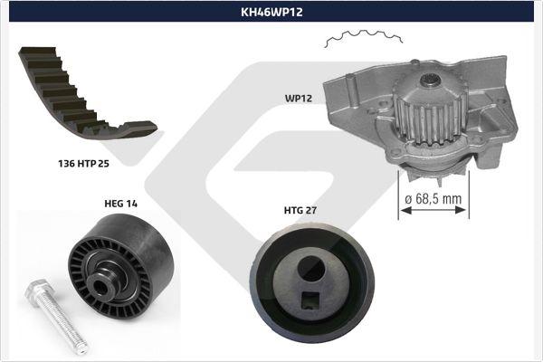 Hutchinson KH 46WP12 - Vodena pumpa sa kompletom zupčastog remena www.molydon.hr