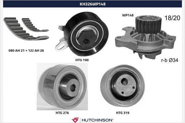 Hutchinson KH 326WP148 - Vodena pumpa sa kompletom zupčastog remena www.molydon.hr