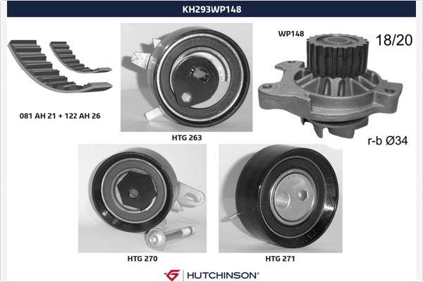 Hutchinson KH 293WP148 - Vodena pumpa sa kompletom zupčastog remena www.molydon.hr