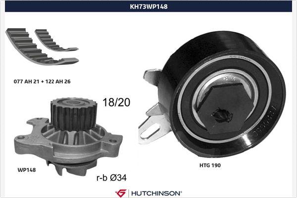 Hutchinson KH 73WP148 - Vodena pumpa sa kompletom zupčastog remena www.molydon.hr