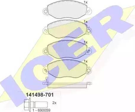 Icer 141498 - Komplet Pločica, disk-kočnica www.molydon.hr