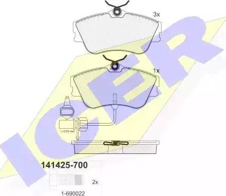 Icer 141425 - Komplet Pločica, disk-kočnica www.molydon.hr