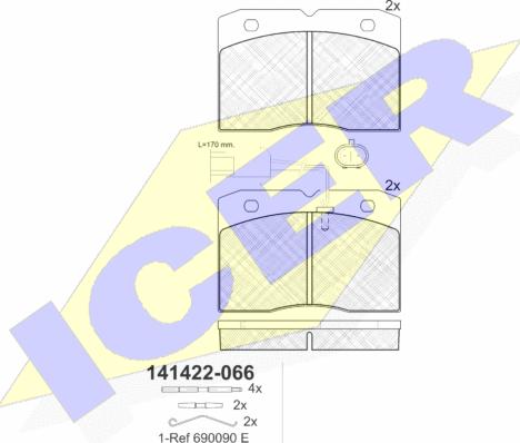 Icer 141422 - Komplet Pločica, disk-kočnica www.molydon.hr