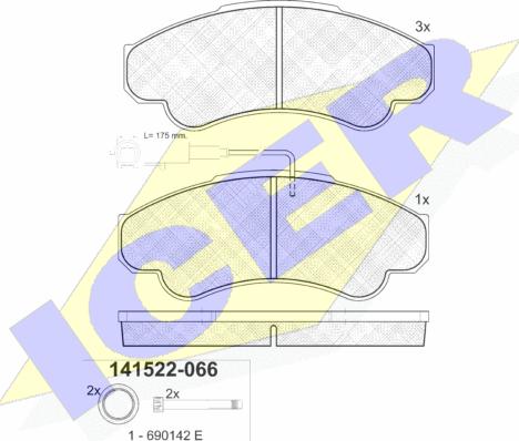 Icer 141522-066 - Komplet Pločica, disk-kočnica www.molydon.hr