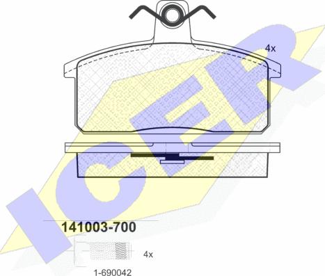 Icer 141003-700 - Komplet Pločica, disk-kočnica www.molydon.hr