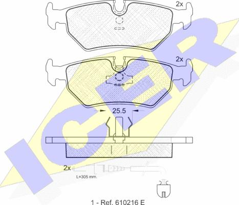 Icer 141087 - Komplet Pločica, disk-kočnica www.molydon.hr