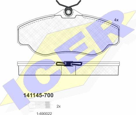 Icer 141145-700 - Komplet Pločica, disk-kočnica www.molydon.hr