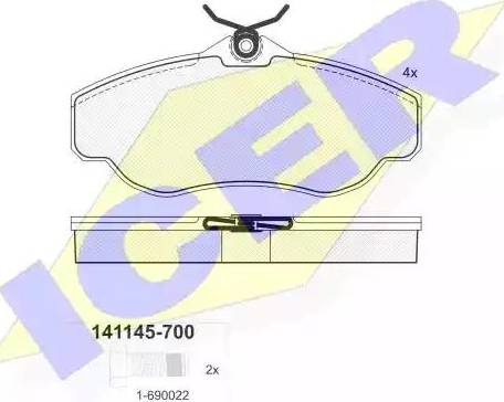 Icer 141145 - Komplet Pločica, disk-kočnica www.molydon.hr