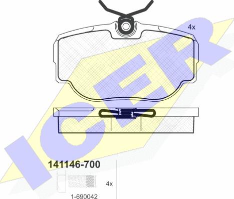 Icer 141146-700 - Komplet Pločica, disk-kočnica www.molydon.hr