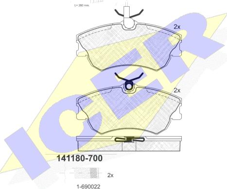 Icer 141180-700 - Komplet Pločica, disk-kočnica www.molydon.hr