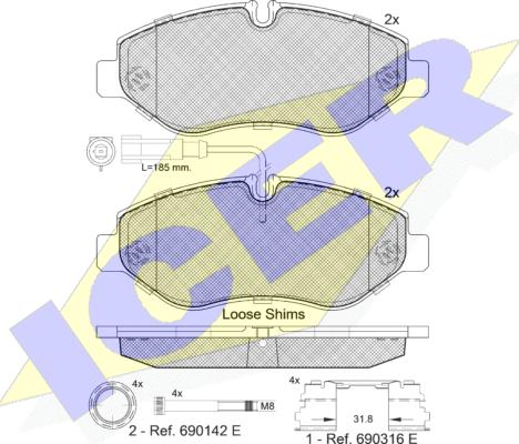 Icer 141846-066 - Komplet Pločica, disk-kočnica www.molydon.hr