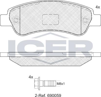 Icer 141804LM - Komplet Pločica, disk-kočnica www.molydon.hr