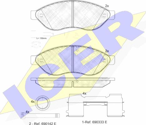 Icer 141803-203 - Komplet Pločica, disk-kočnica www.molydon.hr