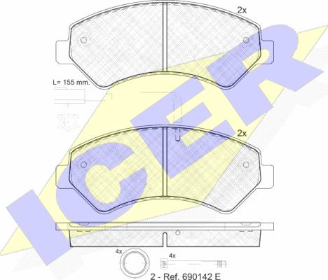 Icer 141836-203 - Komplet Pločica, disk-kočnica www.molydon.hr