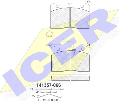 Icer 141357 - Komplet Pločica, disk-kočnica www.molydon.hr