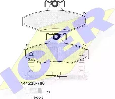 Icer 141238 - Komplet Pločica, disk-kočnica www.molydon.hr