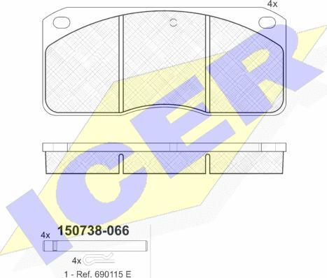 Icer 150738 - Komplet Pločica, disk-kočnica www.molydon.hr